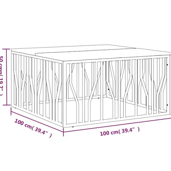 vidaXL Soffbord>Soffbord rostfritt stål och massivt återvunnet trä