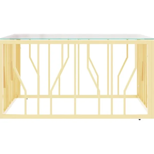 vidaXL Soffbord>Soffbord 80x80x40 cm rostfritt stål och glas