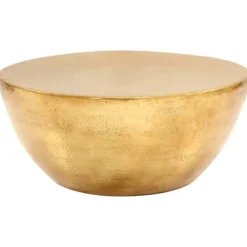 vidaXL Soffbord>Soffbord hamrad aluminium 70x30 cm mässing