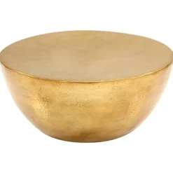 vidaXL Soffbord>Soffbord hamrad aluminium 70x30 cm mässing