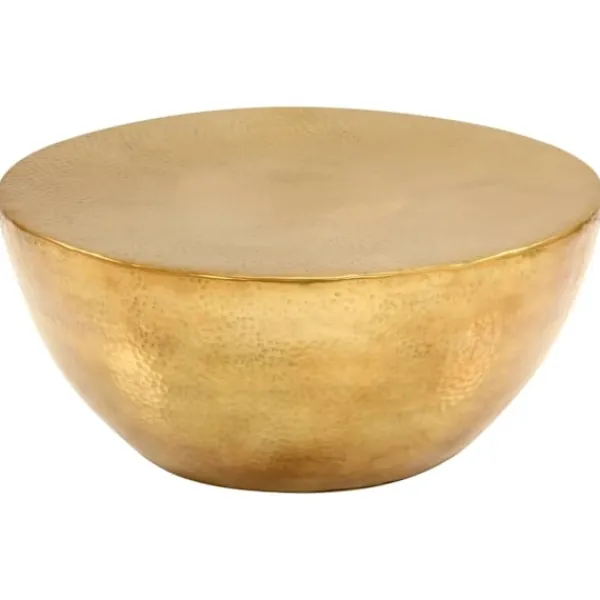 vidaXL Soffbord>Soffbord hamrad aluminium 70x30 cm mässing