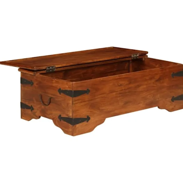 vidaXL Kistor & Koffertar>Soffbord massivt akaciaträ med honungsfinish 110x55x35 cm