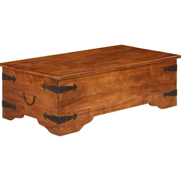 vidaXL Kistor & Koffertar>Soffbord massivt akaciaträ med honungsfinish 110x55x35 cm