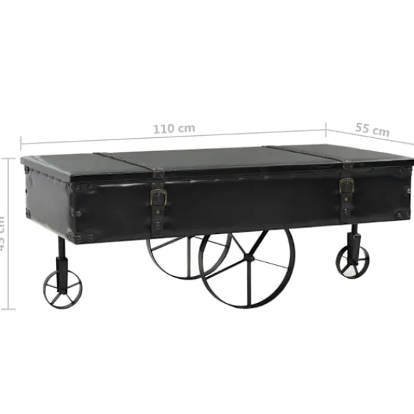 vidaXL Soffbord>Soffbord MDF och granträ 110x55x43 cm