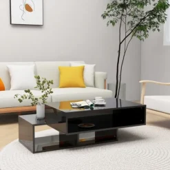 vidaXL Soffbord>Soffbord högglans 105x55x32 cm konstruerat trä