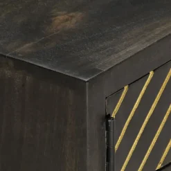 vidaXL Soffbord>Soffbord och guld 90x50x35 cm massivt mangoträ