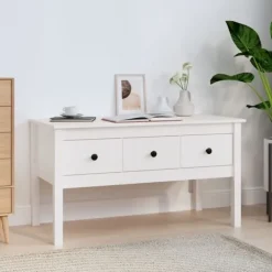 vidaXL Byråer>Soffbord 102x49x55 cm massiv furu