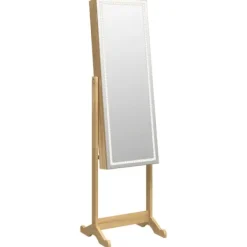 vidaXL Sminkbord>Spegelsmyckesskåp med LED-lampor fristående