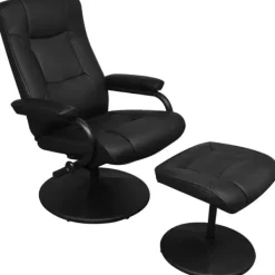 vidaXL Fåtöljer>tv-fåtölj i konstläder med fotpall