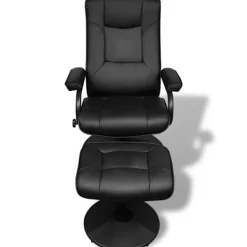 vidaXL Fåtöljer>tv-fåtölj i konstläder med fotpall