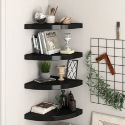vidaXL Hyllor>Svävande hörnhyllor 4 st 35x35x3,8 cm MDF