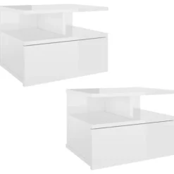 vidaXL Sängar>Svävande sängbord 2 st högglans 40x31x27 cm konstruerat trä