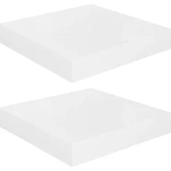 vidaXL Hyllor>Svävande vägghyllor 2 st högglans 23x23,5x3,8 cm MDF