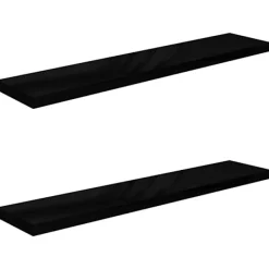 vidaXL Hyllor>Svävande vägghyllor 2 st högglans 120x23,5x3,8 cm MDF