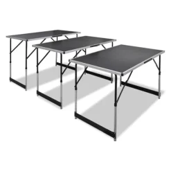vidaXL Småbord>Tapetbord i 3 delar hopfällbar, justerbar höjd - 100x60cm