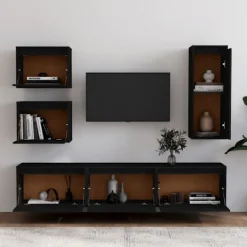 vidaXL Tv-Bänkar>Tv-bänk 6 delar massiv furu