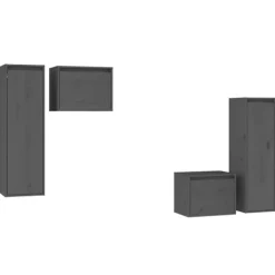 vidaXL Tv-Bänkar>Tv-bänk 4 st massiv furu