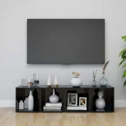 vidaXL Tv-Bänkar>TV-bänk 4 st högglans 37x35x37 cm konstruerat trä