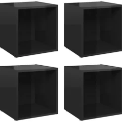 vidaXL Tv-Bänkar>TV-bänk 4 st högglans 37x35x37 cm konstruerat trä