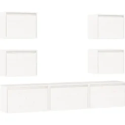 vidaXL Tv-Bänkar>Tv-bänk 7 st massiv furu