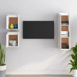 vidaXL Tv-Bänkar>Tv-bänk 3 st massiv furu