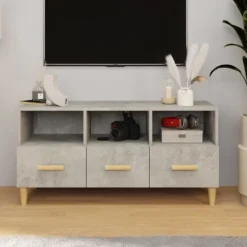 vidaXL Tv-Bänkar>Tv-bänk betong 102x36x50 cm konstruerat trä