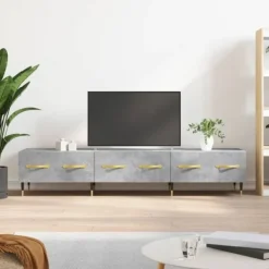 vidaXL Tv-Bänkar>Tv-bänk betong 150x36x30 cm konstruerat trä