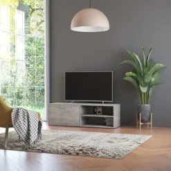 vidaXL Tv-Bänkar>Tv-bänk betong 120x34x37 cm konstruerat trä