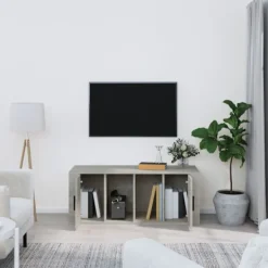 vidaXL Tv-Bänkar>Tv-bänk betong 100x35x40 cm konstruerat trä