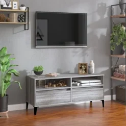 vidaXL Tv-Bänkar>Tv-bänk sonoma 100x34,5x44,5 cm konstruerat trä