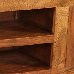 vidaXL Tv-Bänkar>Tv-bänk i massivt trä med honungsfinish 120x30x40 cm