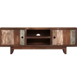 vidaXL Tv-Bänkar>TV-bänk massivt akaciaträ vintage 118x30x40 cm