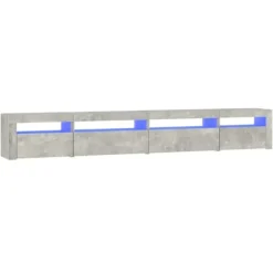 vidaXL Tv-Bänkar>Tv-bänk med LED-belysning betong 270x35x40 cm