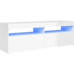 vidaXL Tv-Bänkar>TV-bänk med LED-belysning högglans 120x35x40 cm