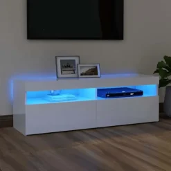 vidaXL Tv-Bänkar>TV-bänk med LED-belysning högglans 120x35x40 cm