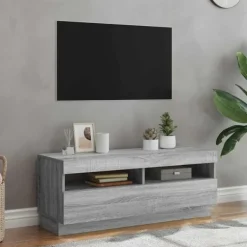 vidaXL Tv-Bänkar>Tv-bänk med LED-belysning sonoma 100x35x40 cm