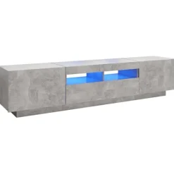 vidaXL Tv-Bänkar>TV-bänk med LED-belysning betong 180x35x40 cm