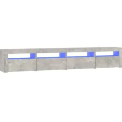 vidaXL Tv-Bänkar>Tv-bänk med LED-belysning betong 240x35x40 cm