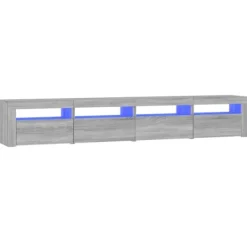 vidaXL Tv-Bänkar>TV-bänk med LED-belysning sonoma 240x35x40 cm