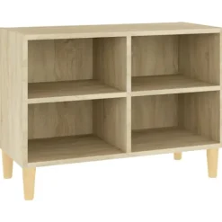 vidaXL Tv-Bänkar>TV-bänk med massiva ben sonoma-ek 69,5x30x50 cm
