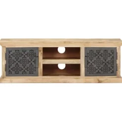 vidaXL Tv-Bänkar>TV-bänk med ståldörrar 120x30x40 cm massivt mangoträ