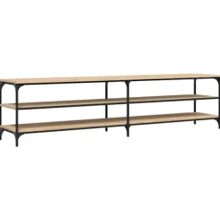 vidaXL Tv-Bänkar>Tv-bänk sonoma-ek 200x30x50 cm konstruerat trä och metall
