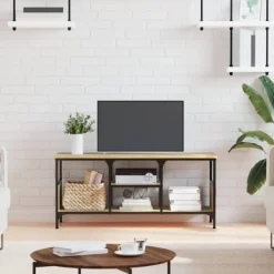 vidaXL Tv-Bänkar>Tv-bänk sonoma-ek 100x35x45 cm konstruerat trä & järn