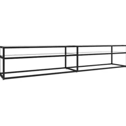 vidaXL Tv-Bänkar>Tv-bänk 220x40x40,5 cm härdat glas