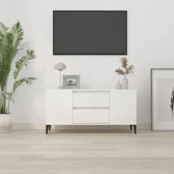 vidaXL Tv-Bänkar>Tv-bänk högglans 102x44,5x50 cm konstruerat trä