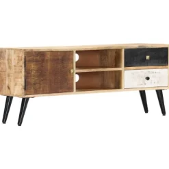 vidaXL Tv-Bänkar>TV-bänk 115x30x47 cm massivt mangoträ