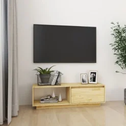 vidaXL Tv-Bänkar>Tv-bänk 110x30x33,5 cm massiv furu