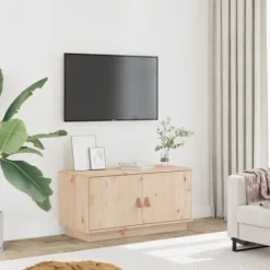 vidaXL Tv-Bänkar>Tv-bänk 80x34x40 cm massiv furu