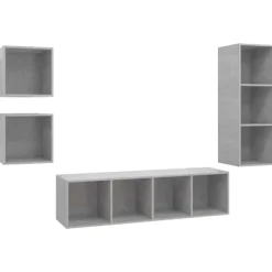 vidaXL Skåp>TV-skåp 4 delar betong konstruerat trä