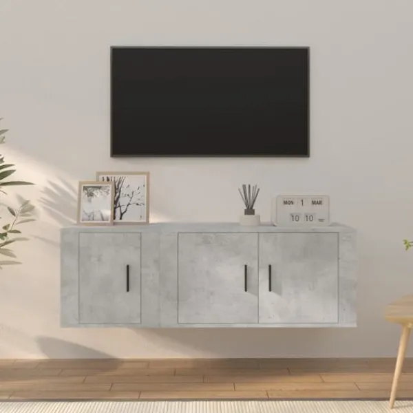 vidaXL Tv-Bänkar>Tv-skåp 2 delar betong konstruerat trä